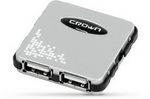 Хаб USB CROWN CMH-B07 Silver