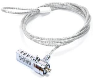 Трос-Замок @LUX® Pass (Kensington Lock) Гнучкий сталевий кабель з вінілової оболонкою для захисту від крадіжки ноутбука з цифровим 4-х значним кодом блокування, 120см, RetailBlister