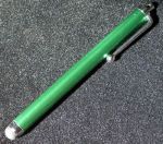 Стилус-Ручка @LUX для всех TOUCHSCREEN: зеленый металический, по форме шариковой ручки; 110мм; RetailPack