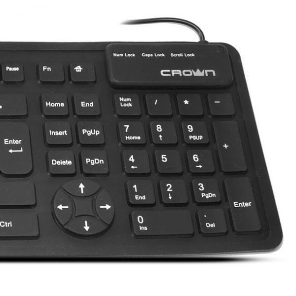 Проводная силиконовая  клавиатура CROWN CMK-6002 Silicon Keybord