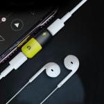Переходник  iphone Lightning 2 В 1 Audio + Charge (Наушники + зарядка) штекер пластик