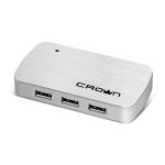 Концентратор (Хаб) CROWN CMH-B23 black 4-х портовый компактный USB HAB 2.0. Metallic styles.CMH-B23