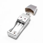 USB @LUX™ зарядное устройство для  2*AA, silver, OEM